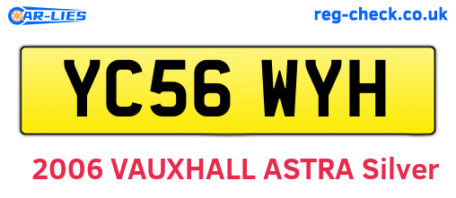 YC56WYH are the vehicle registration plates.