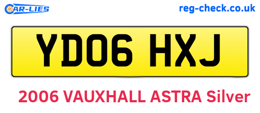 YD06HXJ are the vehicle registration plates.