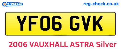 YF06GVK are the vehicle registration plates.