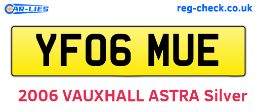 YF06MUE are the vehicle registration plates.