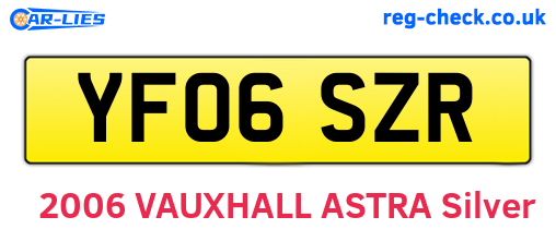 YF06SZR are the vehicle registration plates.