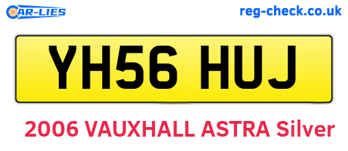 YH56HUJ are the vehicle registration plates.