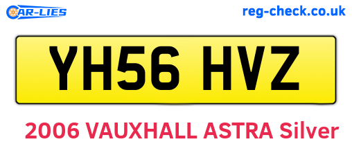 YH56HVZ are the vehicle registration plates.