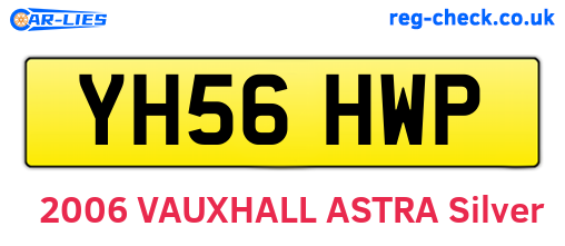 YH56HWP are the vehicle registration plates.