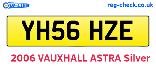 YH56HZE are the vehicle registration plates.