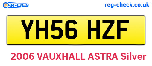 YH56HZF are the vehicle registration plates.