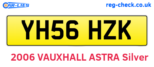 YH56HZK are the vehicle registration plates.