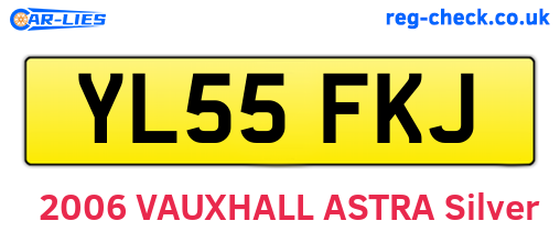 YL55FKJ are the vehicle registration plates.
