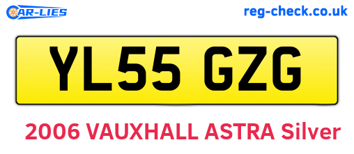 YL55GZG are the vehicle registration plates.