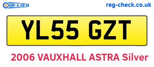YL55GZT are the vehicle registration plates.