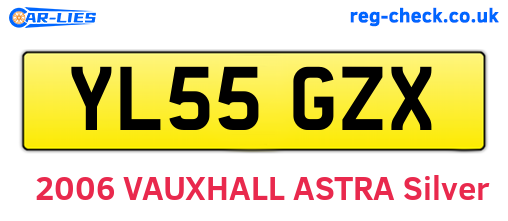 YL55GZX are the vehicle registration plates.