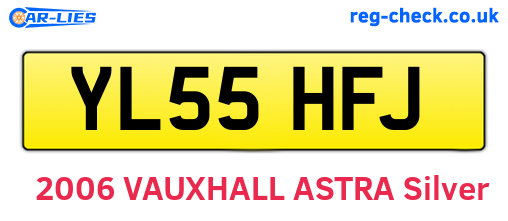 YL55HFJ are the vehicle registration plates.