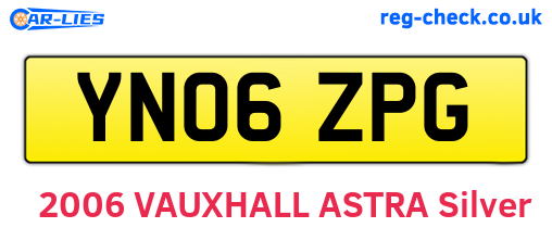 YN06ZPG are the vehicle registration plates.