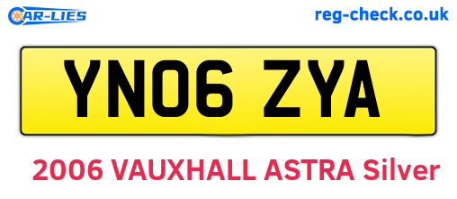 YN06ZYA are the vehicle registration plates.