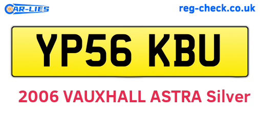 YP56KBU are the vehicle registration plates.