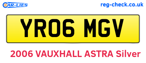YR06MGV are the vehicle registration plates.
