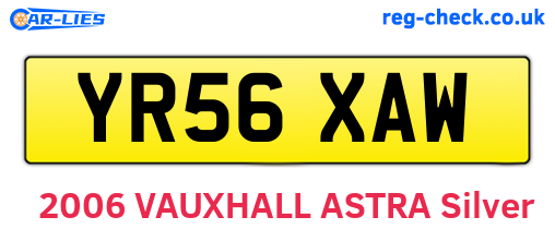 YR56XAW are the vehicle registration plates.
