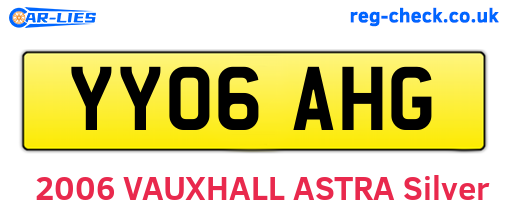 YY06AHG are the vehicle registration plates.