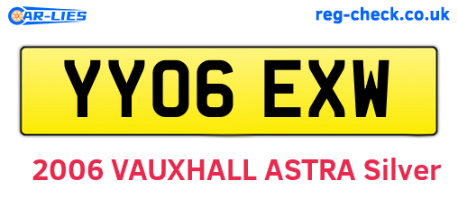 YY06EXW are the vehicle registration plates.