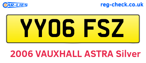 YY06FSZ are the vehicle registration plates.