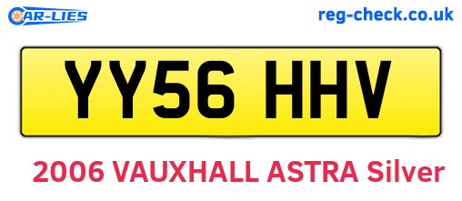 YY56HHV are the vehicle registration plates.