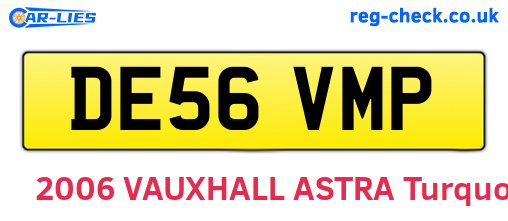 DE56VMP are the vehicle registration plates.