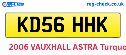 KD56HHK are the vehicle registration plates.
