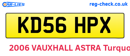 KD56HPX are the vehicle registration plates.