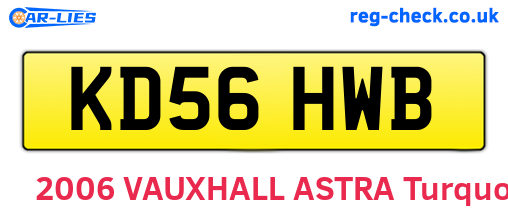 KD56HWB are the vehicle registration plates.