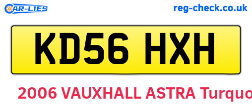 KD56HXH are the vehicle registration plates.