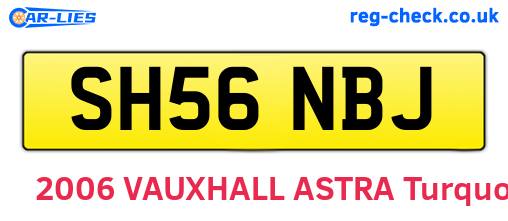 SH56NBJ are the vehicle registration plates.