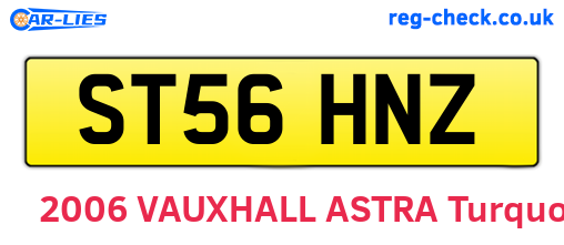 ST56HNZ are the vehicle registration plates.