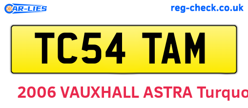 TC54TAM are the vehicle registration plates.