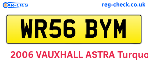 WR56BYM are the vehicle registration plates.