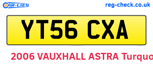 YT56CXA are the vehicle registration plates.