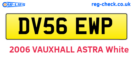 DV56EWP are the vehicle registration plates.