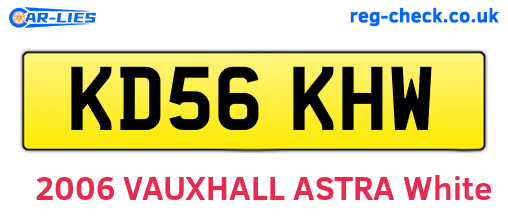 KD56KHW are the vehicle registration plates.