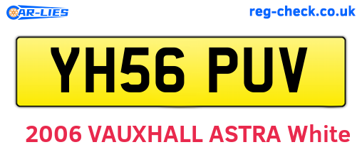 YH56PUV are the vehicle registration plates.