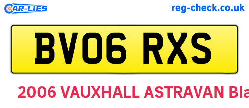 BV06RXS are the vehicle registration plates.