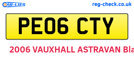 PE06CTY are the vehicle registration plates.
