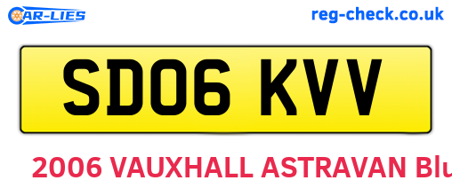 SD06KVV are the vehicle registration plates.