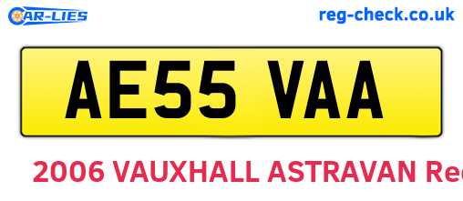 AE55VAA are the vehicle registration plates.