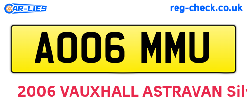 AO06MMU are the vehicle registration plates.