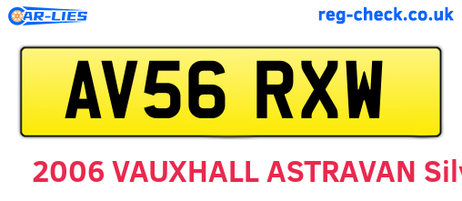 AV56RXW are the vehicle registration plates.