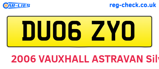 DU06ZYO are the vehicle registration plates.