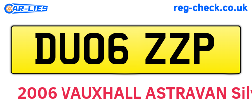 DU06ZZP are the vehicle registration plates.