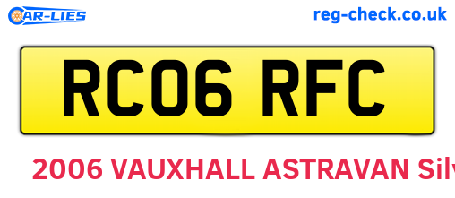 RC06RFC are the vehicle registration plates.