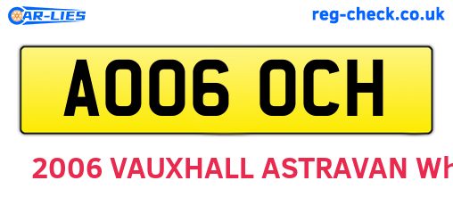 AO06OCH are the vehicle registration plates.