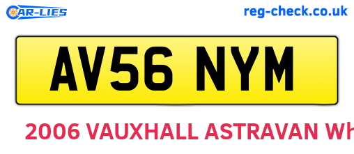 AV56NYM are the vehicle registration plates.