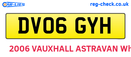 DV06GYH are the vehicle registration plates.